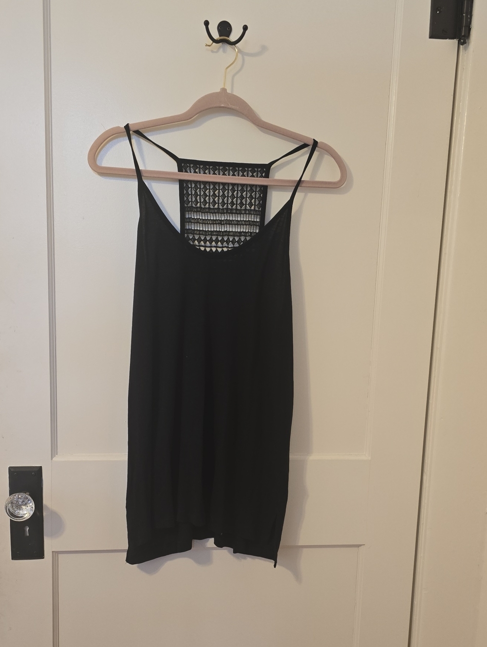 Old Navy Black Crochet-Back Spaghetti Strap Camisole